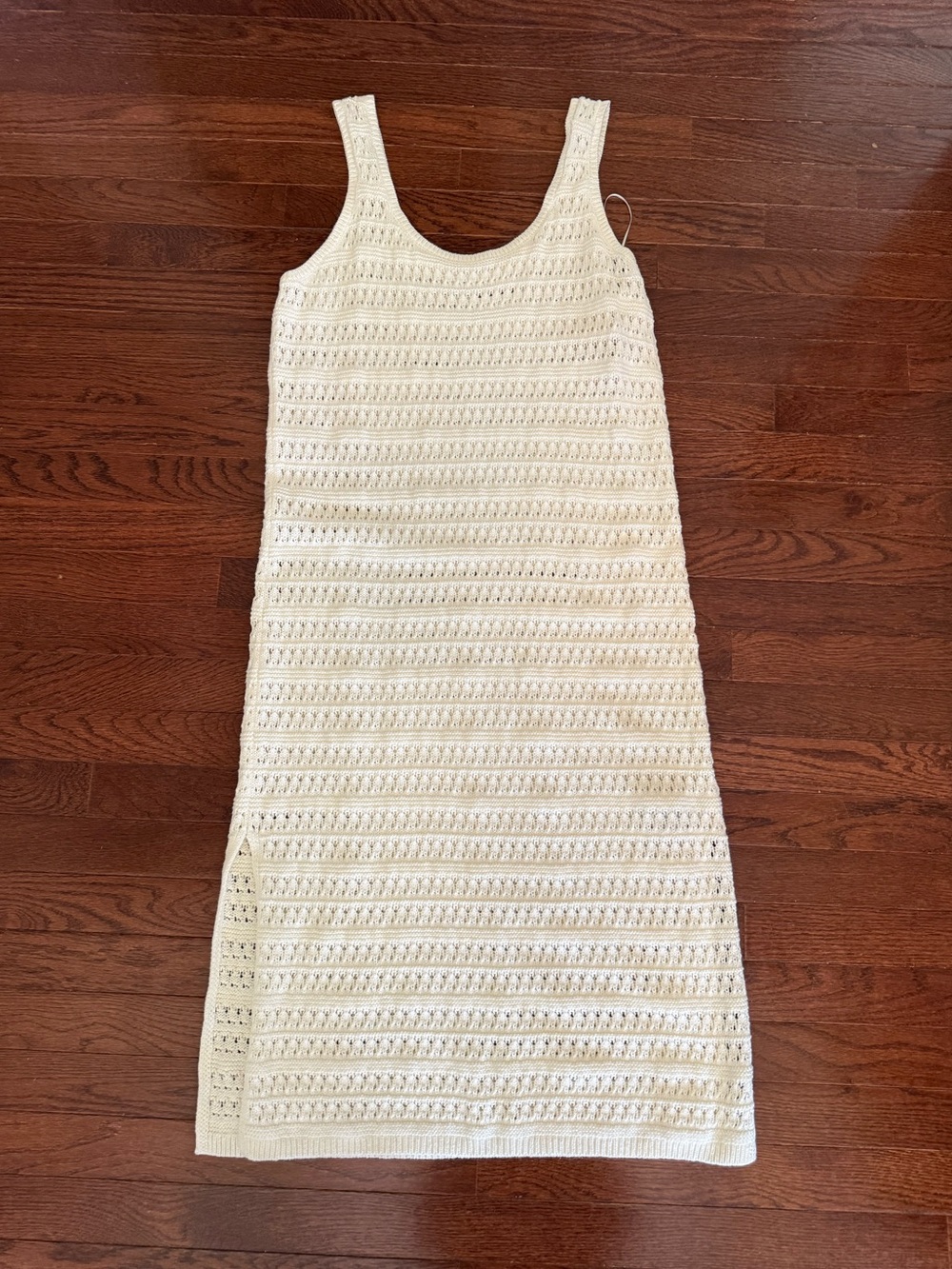 Old Navy Cream Crochet Tank Midi Dress